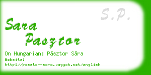 sara pasztor business card
