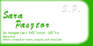 sara pasztor business card